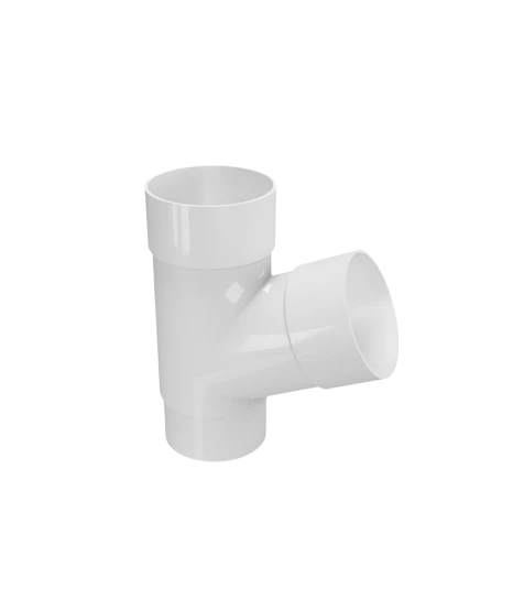 Тройник трубы 67 град белый RAL 9010 GLC PVC