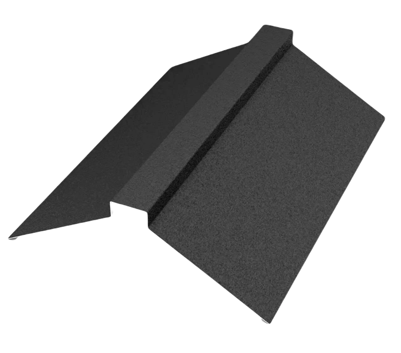 Планка конька плоского 150*150 Rooftop БАРХАТ PE RAL9005 0,5мм Zn180 МК