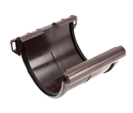 Соединитель желоба коричневый RAL 8019 GLC PVC