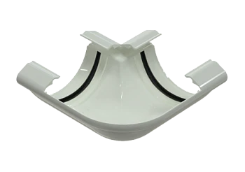 Угол желоба двухплоскостной универсальный белый RAL 9010 GLC PVC