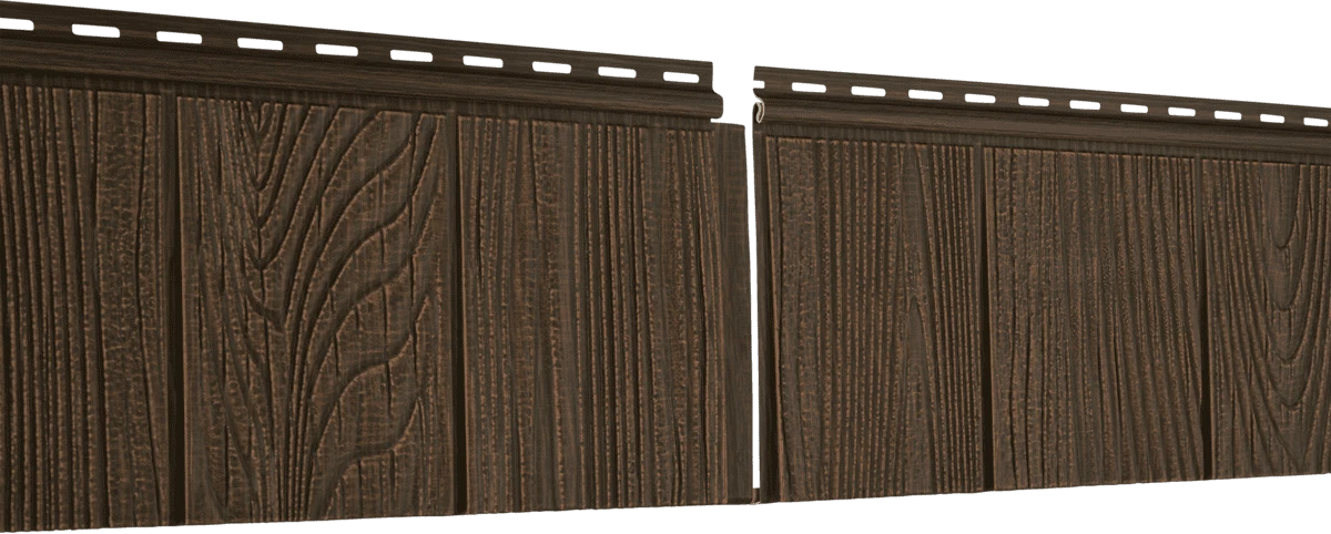 Фасадная панель Хокла S-Lock щепа Каштан Ю-Пласт 2000мм*206мм, 0,41 м2