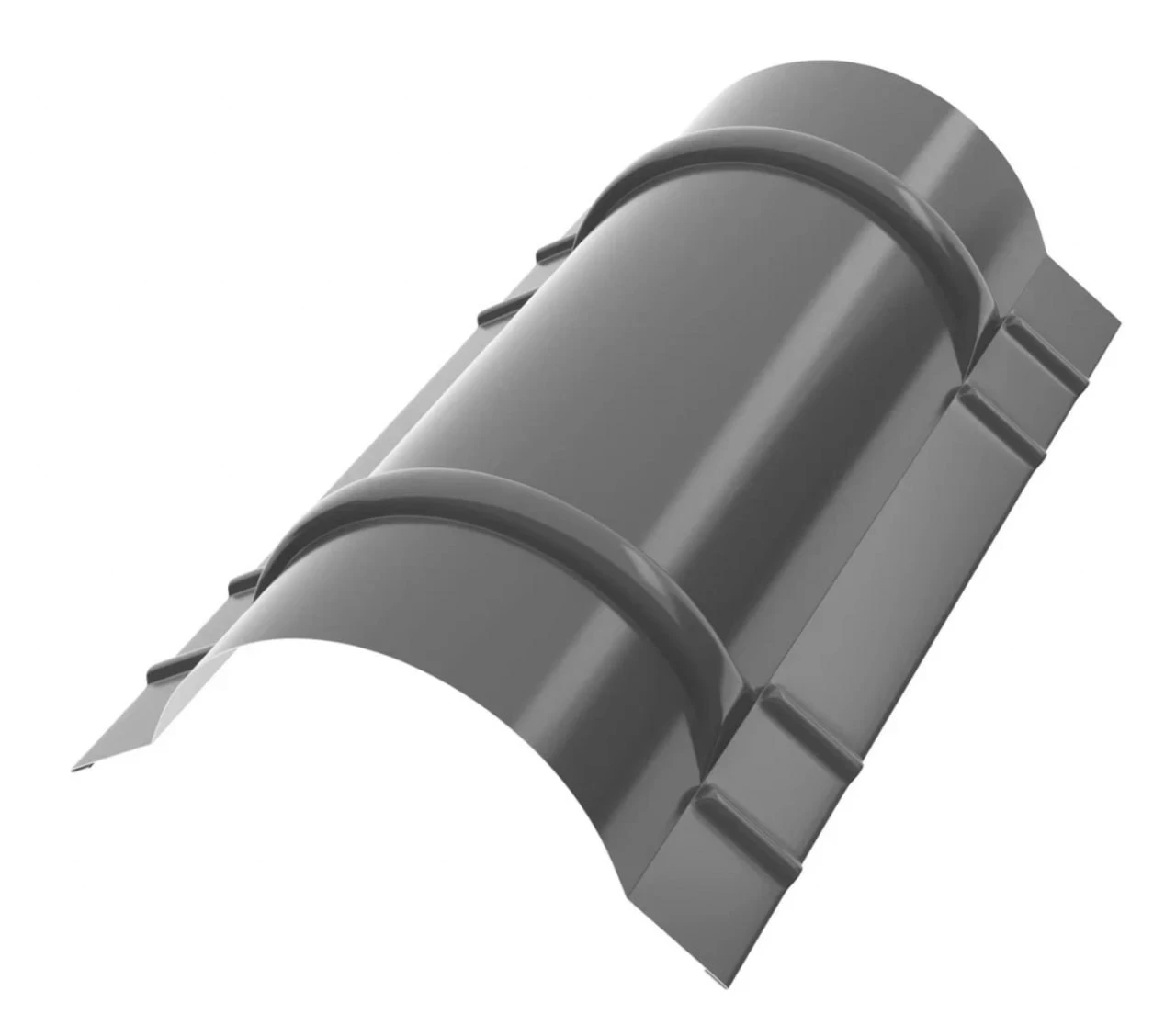 Конёк полукруглый R90мм 1970мм Rooftop БАРХАТ (Matt) RAL7024 PE 0,5мм Zn180