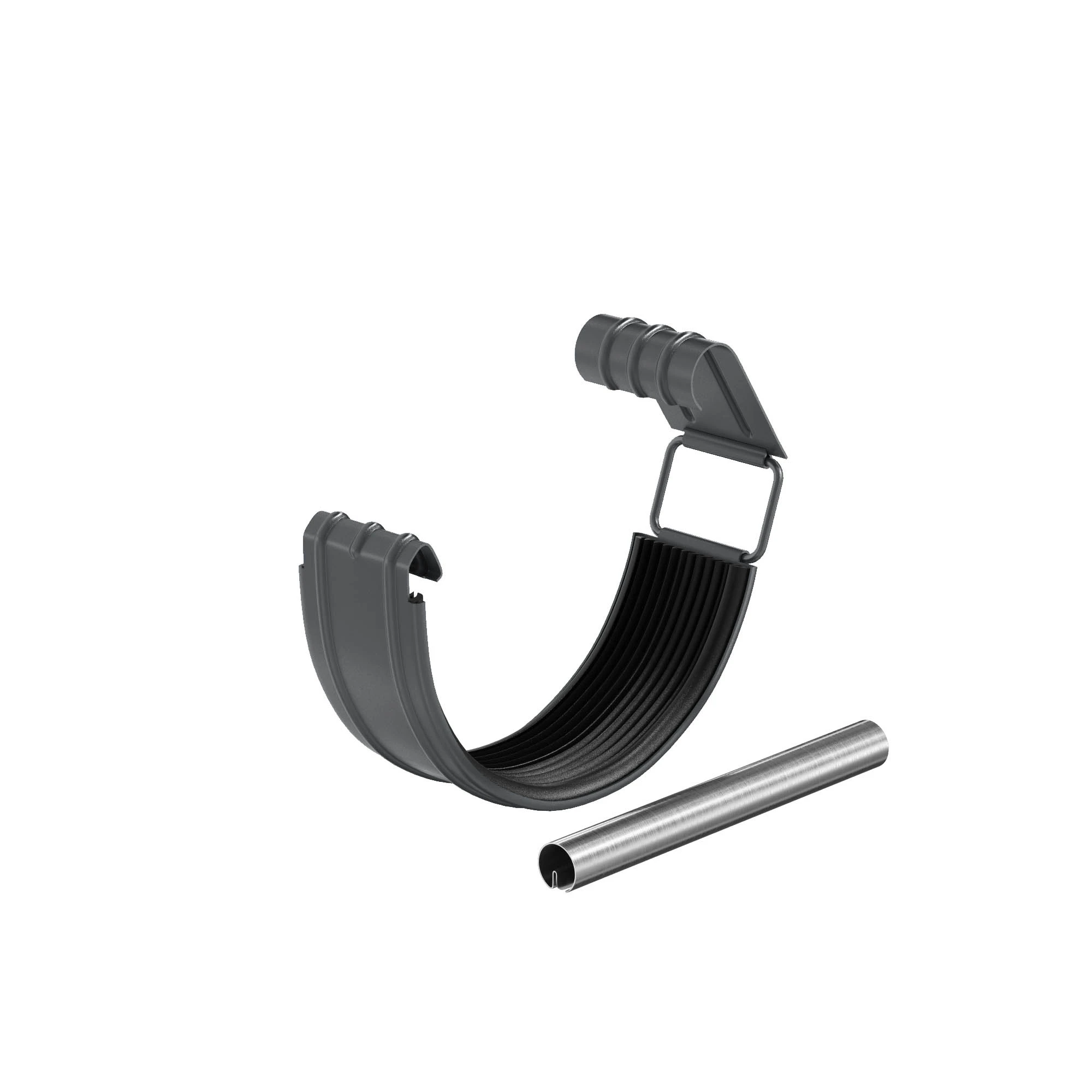 Соединитель желоба в комплекте d=125 (RAL7024) PU Matt