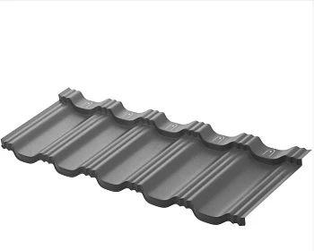 Металлическая модульная черепица профиль Гётеборг 1205х415мм Rooftop Бархат RAL7024 PE 0,5мм Zn180 Металлическая модульная черепица профиль Гётеборг 1205х415мм Rooftop Бархат RAL7024 PE 0,5мм Zn180