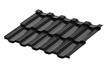 Металлическая модульная черепица профиль Гётеборг 1205х765мм Rooftop Бархат RAL9005 PE 0,5мм Zn180