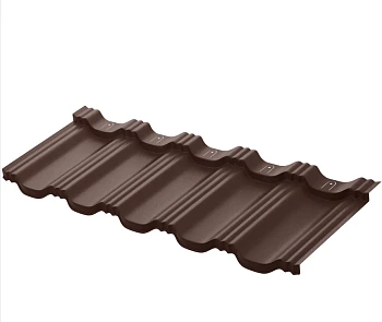 Металлическая модульная черепица профиль Гётеборг 1205х415мм Rooftop Бархат RAL8017 PE 0,5мм Zn180 Металлическая модульная черепица профиль Гётеборг 1205х415мм Rooftop Бархат RAL8017 PE 0,5мм Zn180