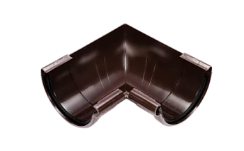 Угол желоба универсальный 90 град коричневый RAL 8019 GLC PVC