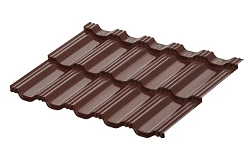 Металлическая модульная черепица профиль Гётеборг 1205х765мм Rooftop Бархат RAL8017 PE 0,5мм Zn180