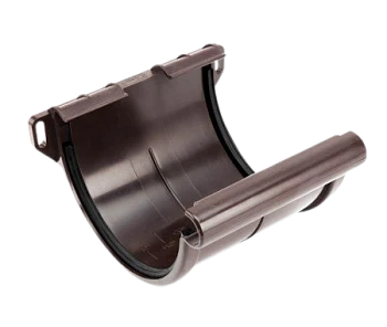 Соединитель желоба коричневый RAL 8019 GLC PVC